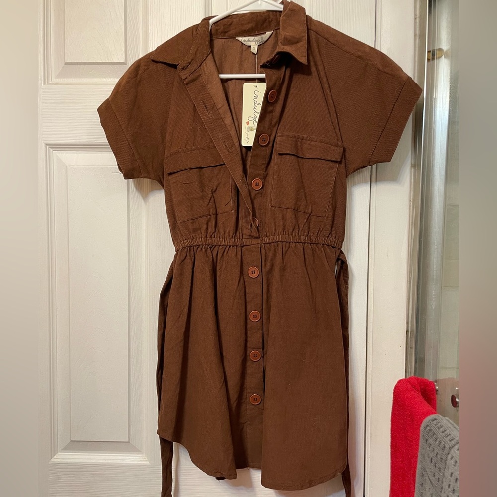 NWT Corduroy Belted Mini Dress